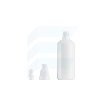 Butelka PE-HD 60 ml białą z dozownikiem