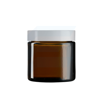 Słoik szklany brązowy 60 ml z nakrętką UREA białą