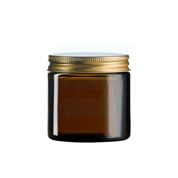 Słoik szklany brązowy 60 ml z nakrętką aluminiową złotą