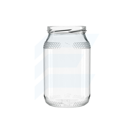 Słoik Szklany Bezbarwny 900 ml TO82 z Wzorem Plastra Miodu 1320szt - PALETA