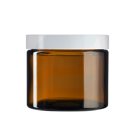 Słoik szklany brązowy 250 ml z nakrętką UREA białą