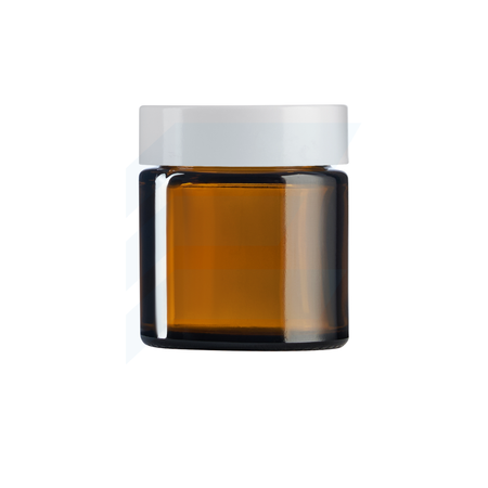 Słoik szklany brązowy 30 ml z nakrętką UREA białą