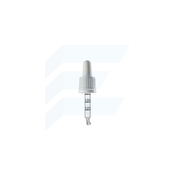 Pipeta szklana HDPE 18/415 60 mm biała ze skalą 0.25, 0.5, 0.75, 1.0 czarną