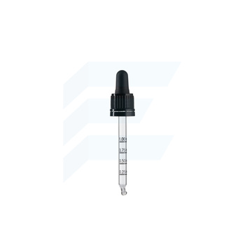 Pipeta szklana HDPE 18/415 89 mm czarna ze skalą 0.25, 0.5, 0.75, 1.0 czarną