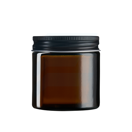 Słoik szklany brązowy 120 ml z nakrętką aluminiową czarną