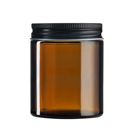 Słoik szklany brązowy 180 ml z nakrętką aluminiową czarną