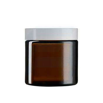 Słoik szklany brązowy 120 ml z nakrętką UREA białą