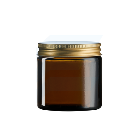 Słoik szklany brązowy 60 ml z nakrętką aluminiową złotą