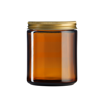 Słoik szklany 250 ml brązowy z nakrętką aluminiową złotą