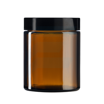Słoik szklany brązowy 180 ml z nakrętką UREA czarną