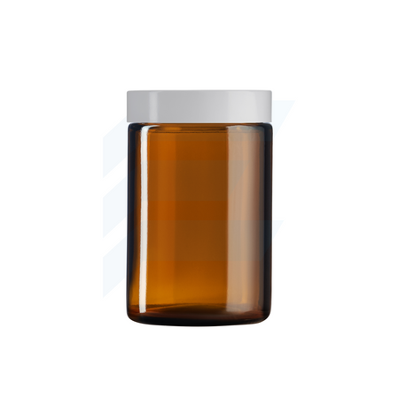 Słoik szklany 100 ml brązowy z nakrętką UREA białą