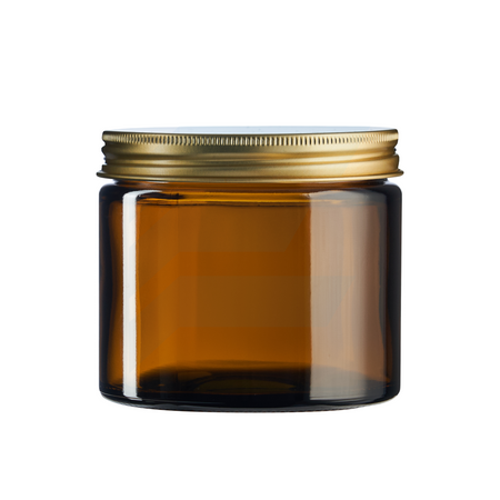 Słoik szklany brązowy 250 ml z nakrętką aluminiową złotą