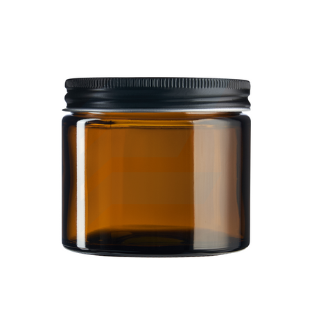 Słoik szklany brązowy 250 ml z nakrętką aluminiową czarną