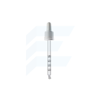 Pipeta szklana HDPE 18/415 106 mm biała ze skalą 0.25, 0.5, 0.75, 1.0 czarną