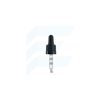 Pipeta szklana HDPE 18/415 60 mm czarna ze skalą 0.25, 0.5, 0.75, 1.0 czarną