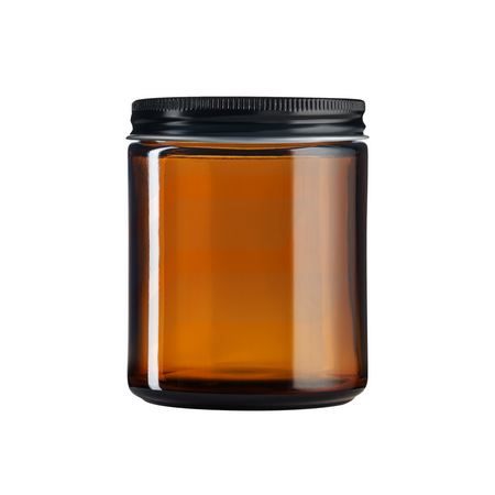 Słoik szklany 250 ml brązowy z nakrętką aluminiową czarną