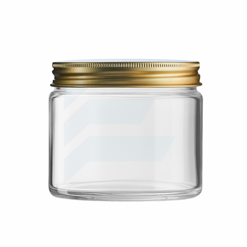Słoik szklany bezbarwny 250 ml z nakrętką aluminiową złotą