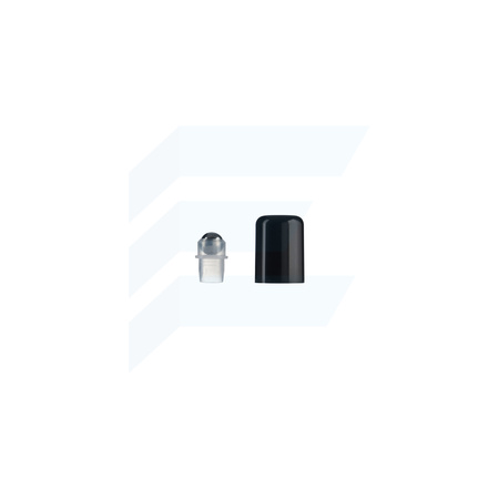 Nakrętka PP czarna 18/410 roll-on kulka stalowa