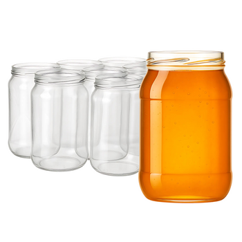 Słoik Szklany 900 ml Bezbarwny TO82 Do Miodu i Przetworów - 8szt