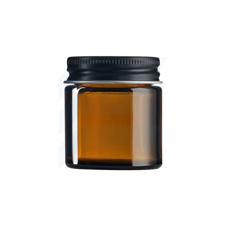 Słoik szklany brązowy 30 ml z nakrętką aluminiową czarną