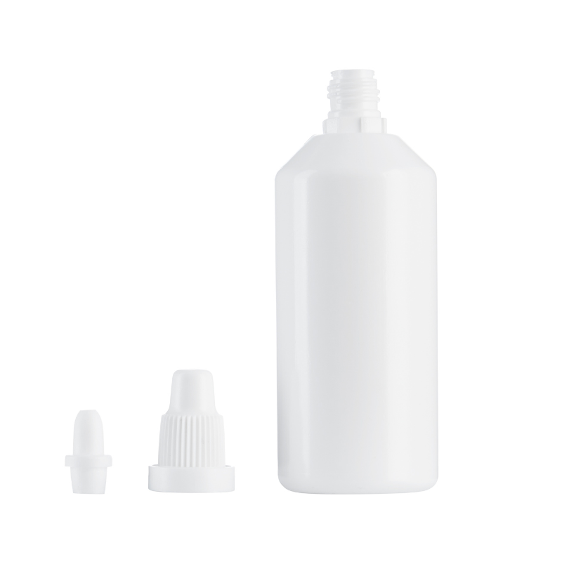 Butelka PE-HD 100 ml biała z dozownikiem