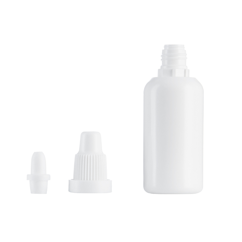 Butelka PE-HD 30 ml biała z dozownikiem