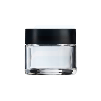 Słoik szklany 50 ml bezbarwny DUBLIN z czarną nakrętką PP