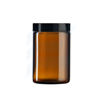 Słoik szklany 100 ml brązowy z nakrętką UREA czarną