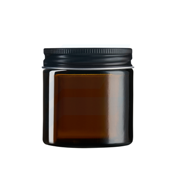 Słoik szklany brązowy 120 ml z nakrętką aluminiową czarną