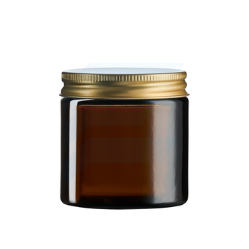 Słoik szklany brązowy 120 ml z nakrętką aluminiową złotą